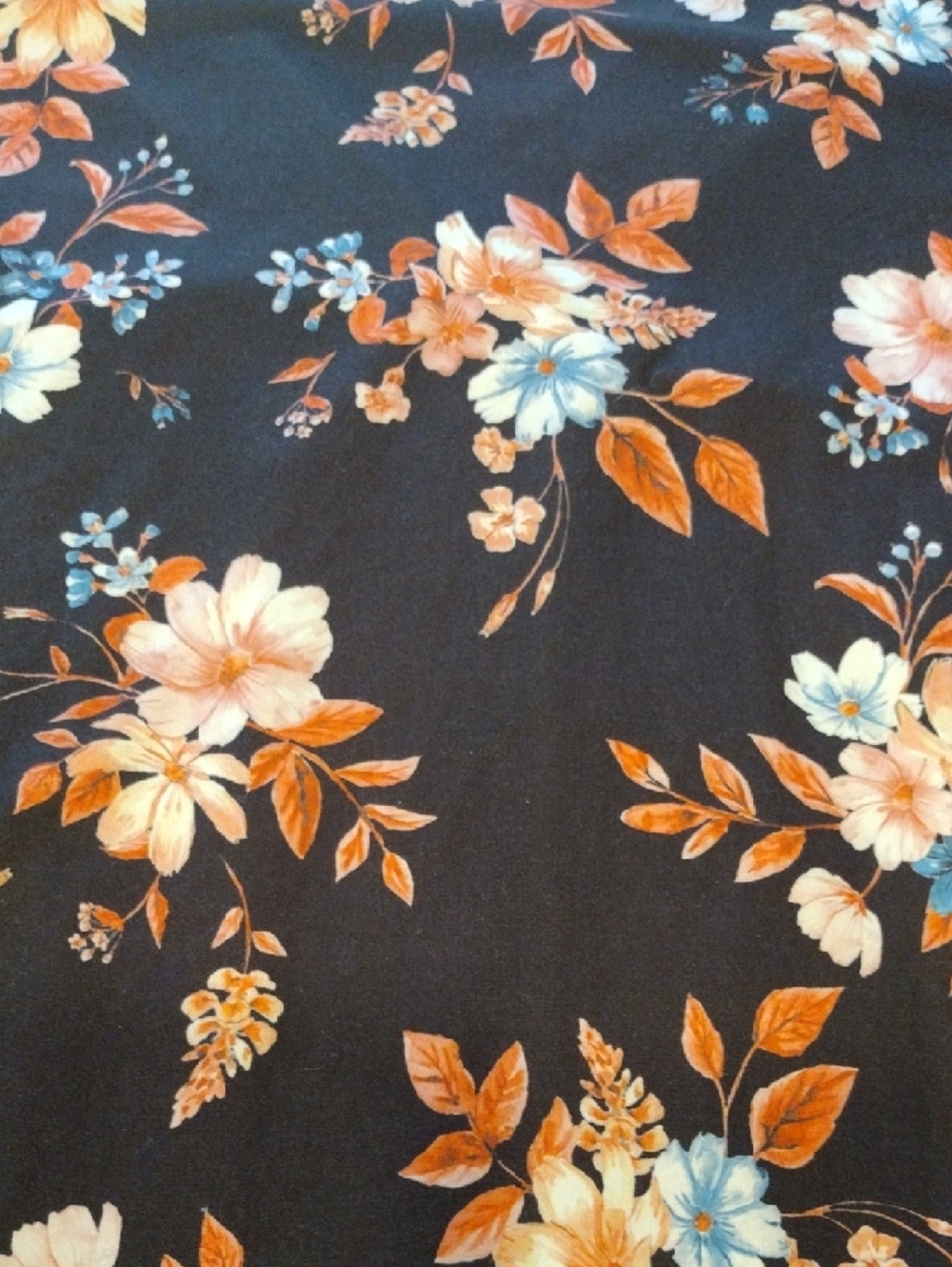 Floral Wrap-Front Blouse in Black and Orange - Picture 11 of 13